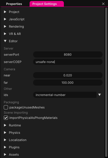 Setting the test server to not use cross-origin isolation